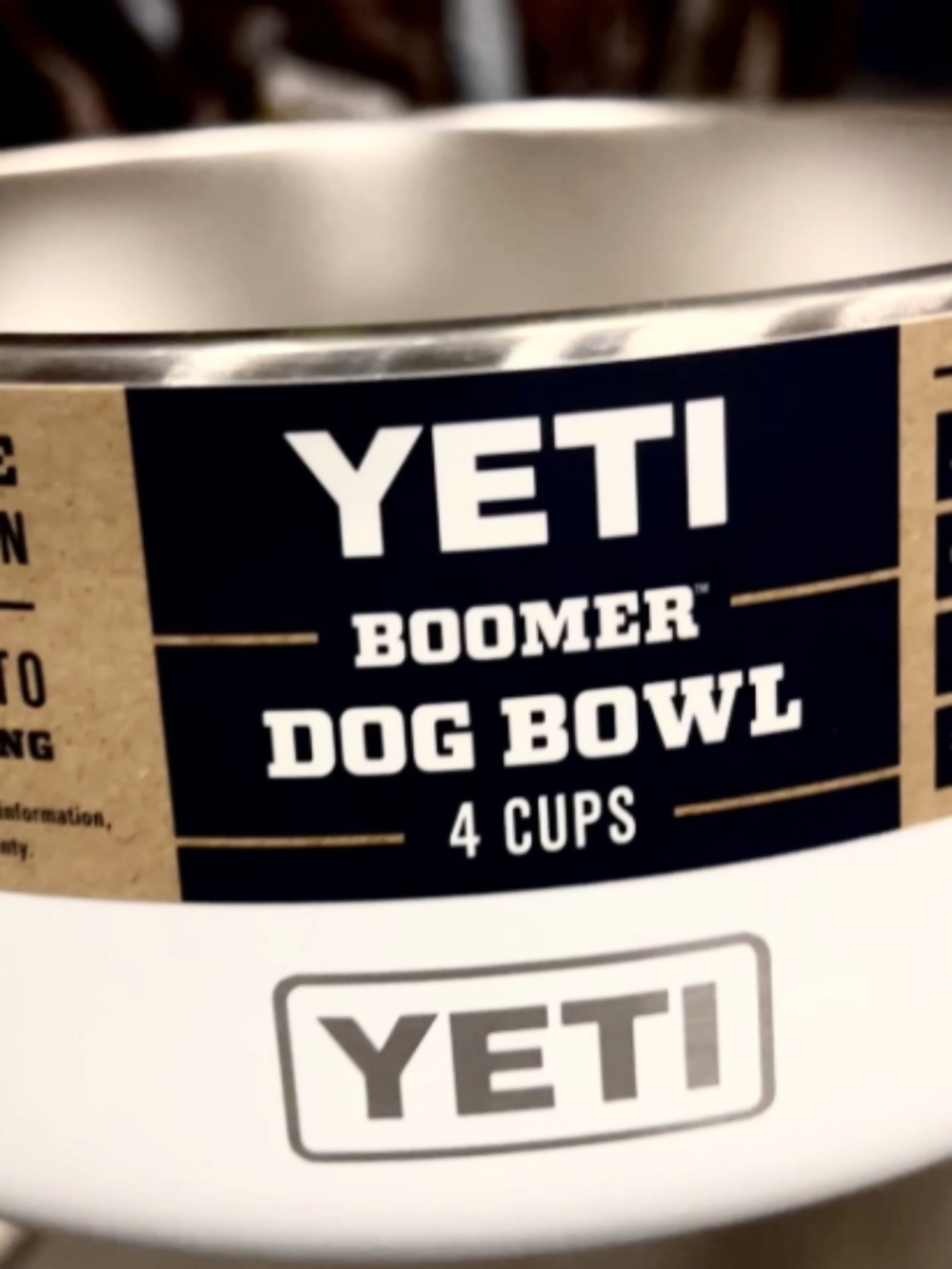 YETI Boomer Dog Bowl 4 Cup White Stainless Steel New in Box